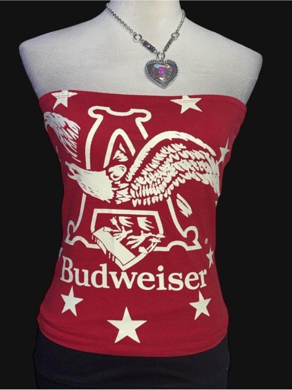Budweiser Red Strapless Tube Camisole with White Logo